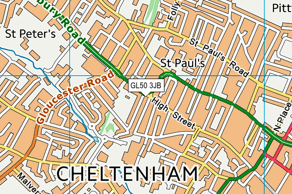 GL50 3JB map - OS VectorMap District (Ordnance Survey)