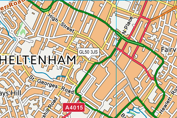 GL50 3JS map - OS VectorMap District (Ordnance Survey)