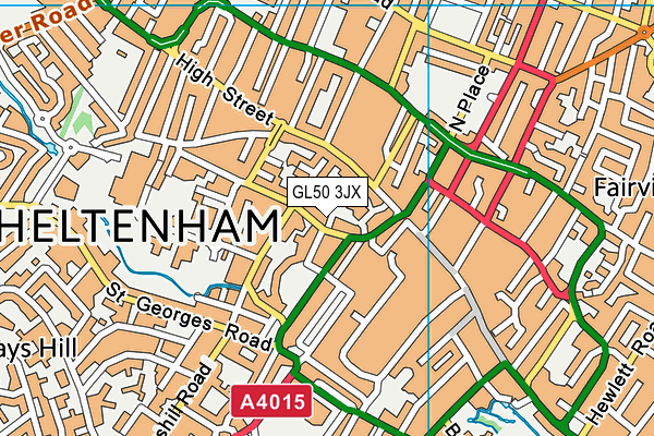 GL50 3JX map - OS VectorMap District (Ordnance Survey)