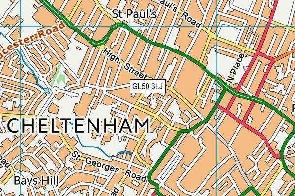 GL50 3LJ map - OS VectorMap District (Ordnance Survey)