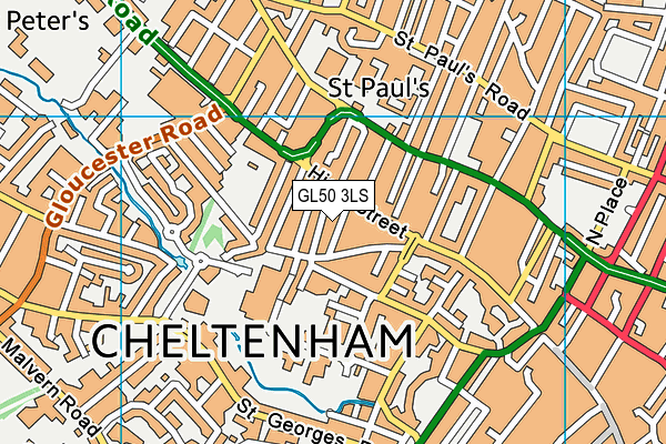 GL50 3LS map - OS VectorMap District (Ordnance Survey)