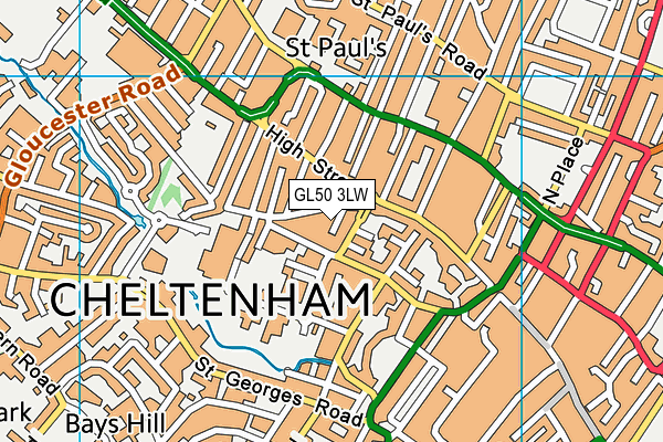 GL50 3LW map - OS VectorMap District (Ordnance Survey)