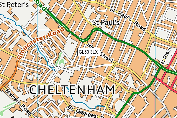 GL50 3LX map - OS VectorMap District (Ordnance Survey)