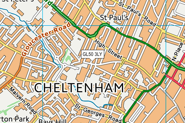 GL50 3LY map - OS VectorMap District (Ordnance Survey)