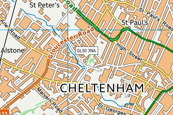 GL50 3NA map - OS VectorMap District (Ordnance Survey)