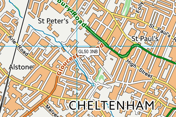 GL50 3NB map - OS VectorMap District (Ordnance Survey)