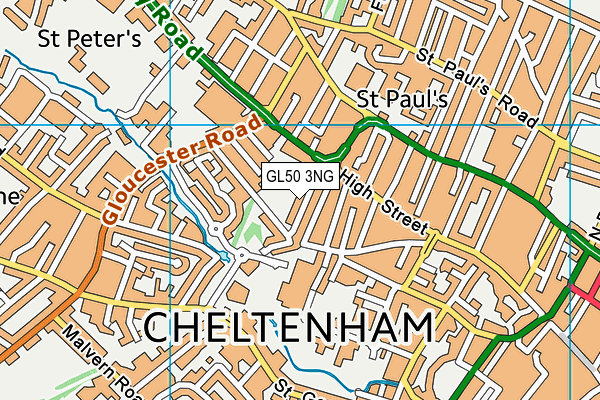 GL50 3NG map - OS VectorMap District (Ordnance Survey)