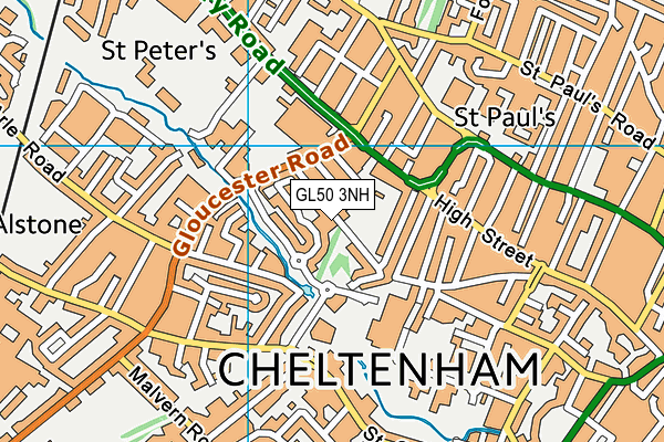 GL50 3NH map - OS VectorMap District (Ordnance Survey)