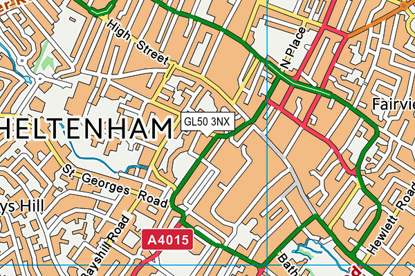 GL50 3NX map - OS VectorMap District (Ordnance Survey)