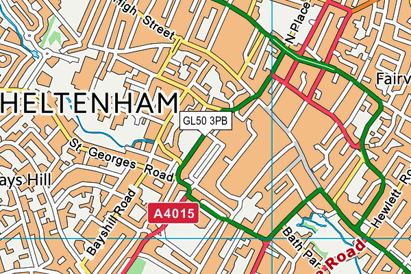 GL50 3PB map - OS VectorMap District (Ordnance Survey)