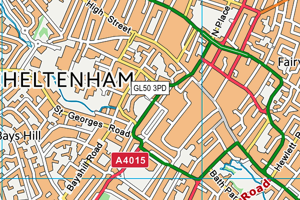 GL50 3PD map - OS VectorMap District (Ordnance Survey)