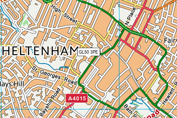 GL50 3PE map - OS VectorMap District (Ordnance Survey)