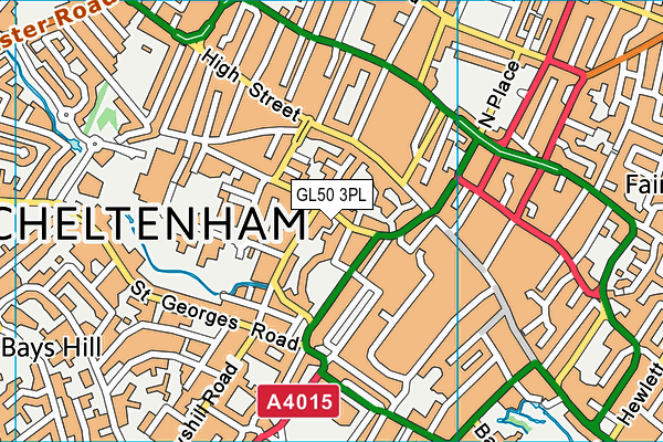 GL50 3PL map - OS VectorMap District (Ordnance Survey)