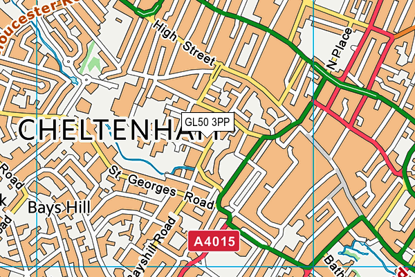 GL50 3PP map - OS VectorMap District (Ordnance Survey)