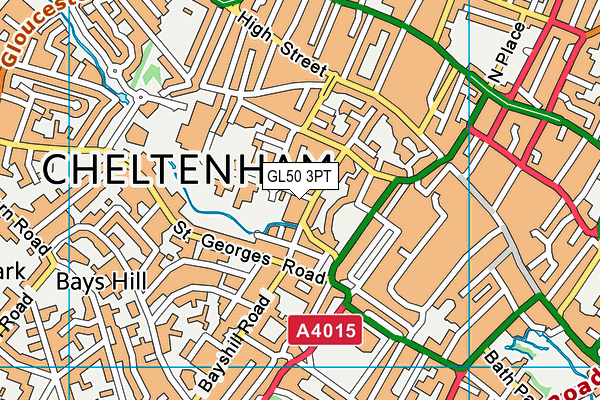 GL50 3PT map - OS VectorMap District (Ordnance Survey)