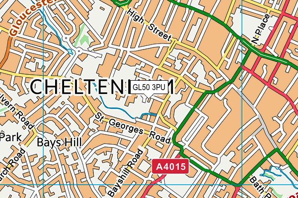 GL50 3PU map - OS VectorMap District (Ordnance Survey)