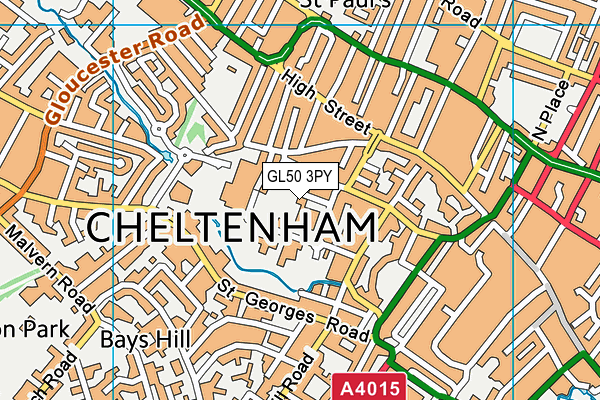 GL50 3PY map - OS VectorMap District (Ordnance Survey)