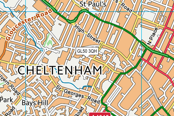 GL50 3QH map - OS VectorMap District (Ordnance Survey)