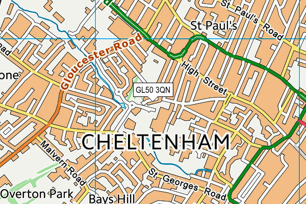 GL50 3QN map - OS VectorMap District (Ordnance Survey)