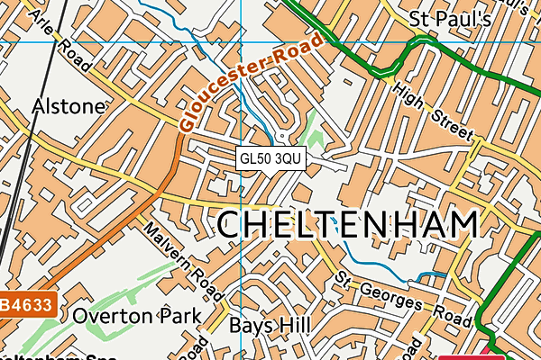 GL50 3QU map - OS VectorMap District (Ordnance Survey)