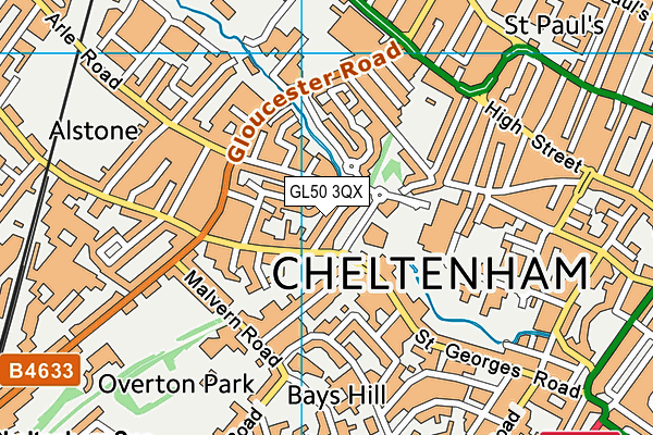 GL50 3QX map - OS VectorMap District (Ordnance Survey)