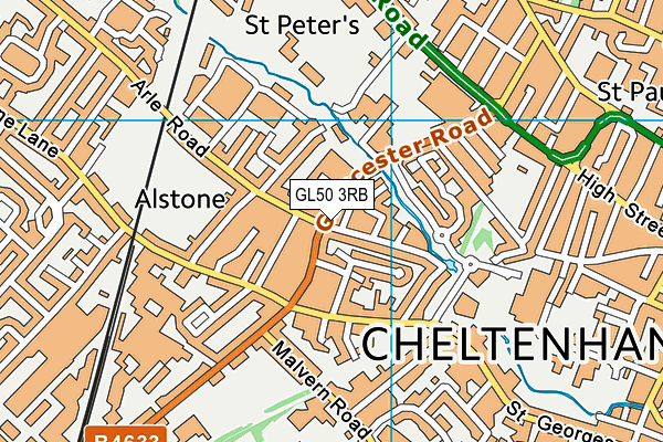 GL50 3RB map - OS VectorMap District (Ordnance Survey)