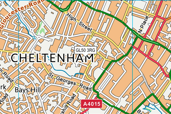 GL50 3RG map - OS VectorMap District (Ordnance Survey)