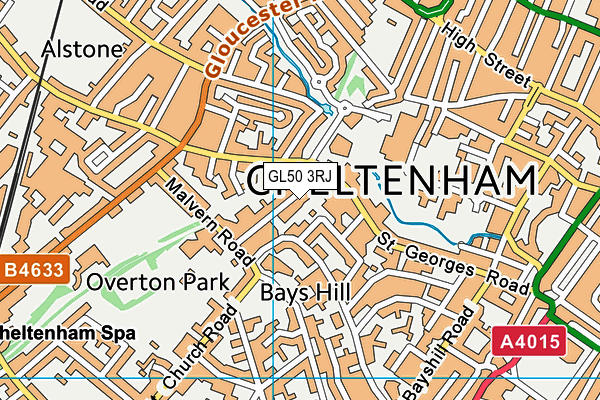 GL50 3RJ map - OS VectorMap District (Ordnance Survey)