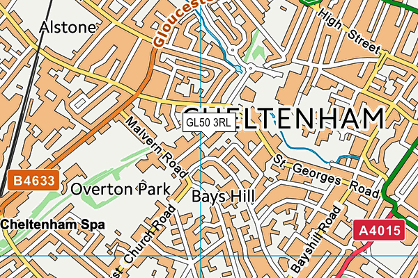 GL50 3RL map - OS VectorMap District (Ordnance Survey)