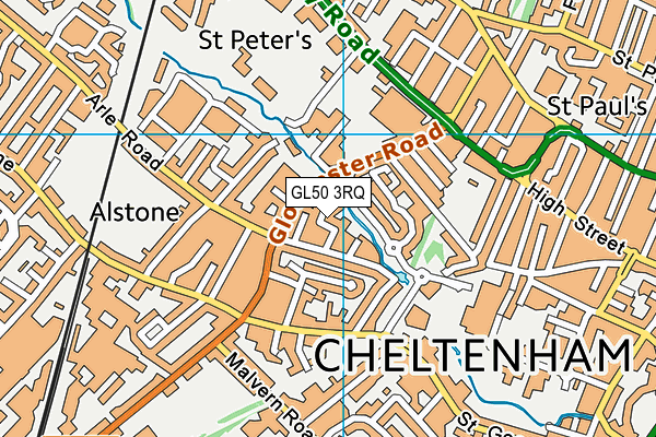 GL50 3RQ map - OS VectorMap District (Ordnance Survey)