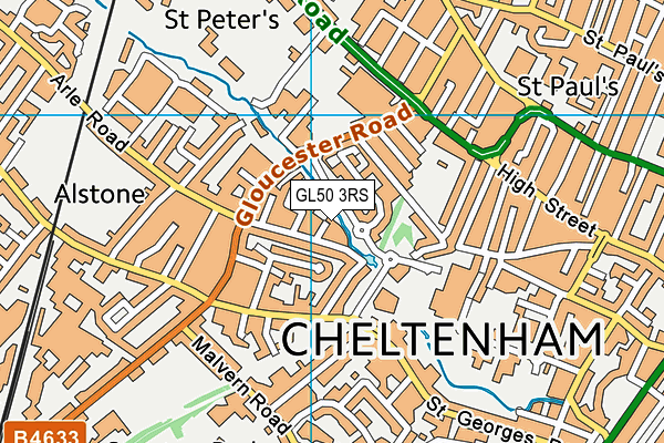 GL50 3RS map - OS VectorMap District (Ordnance Survey)