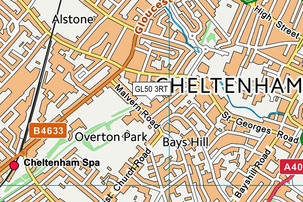 GL50 3RT map - OS VectorMap District (Ordnance Survey)