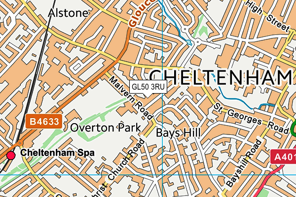 GL50 3RU map - OS VectorMap District (Ordnance Survey)