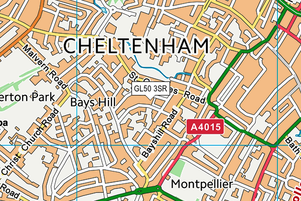 GL50 3SR map - OS VectorMap District (Ordnance Survey)