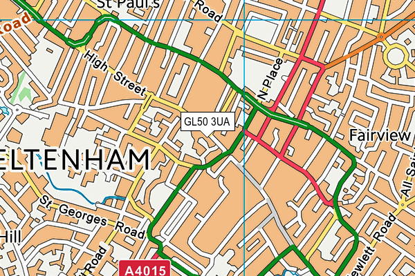 GL50 3UA map - OS VectorMap District (Ordnance Survey)