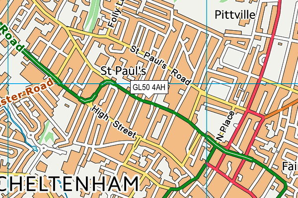 GL50 4AH map - OS VectorMap District (Ordnance Survey)