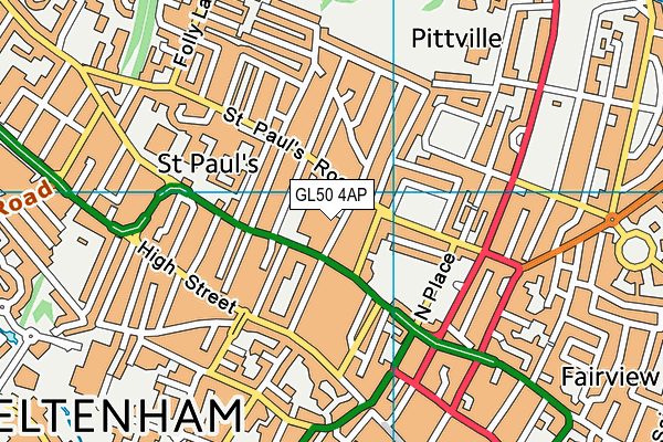 GL50 4AP map - OS VectorMap District (Ordnance Survey)