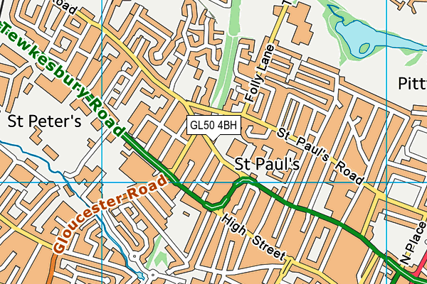 GL50 4BH map - OS VectorMap District (Ordnance Survey)