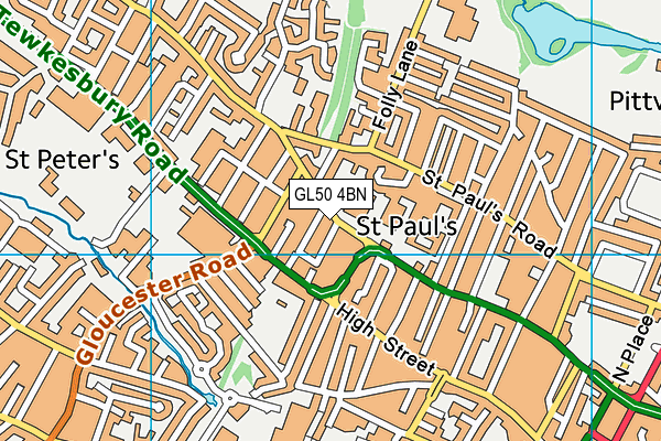 GL50 4BN map - OS VectorMap District (Ordnance Survey)