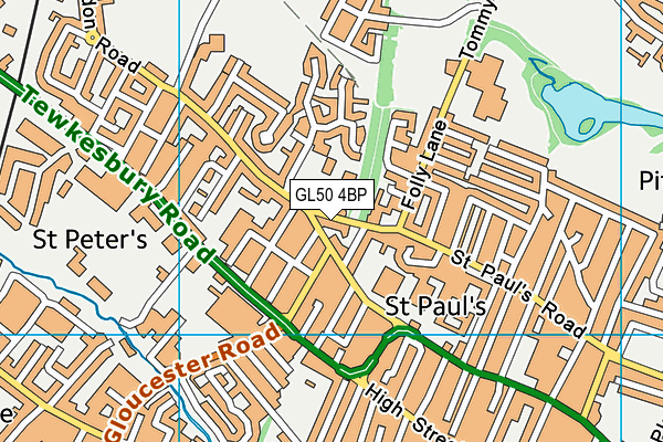 GL50 4BP map - OS VectorMap District (Ordnance Survey)