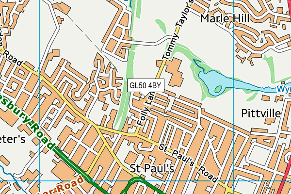 GL50 4BY map - OS VectorMap District (Ordnance Survey)