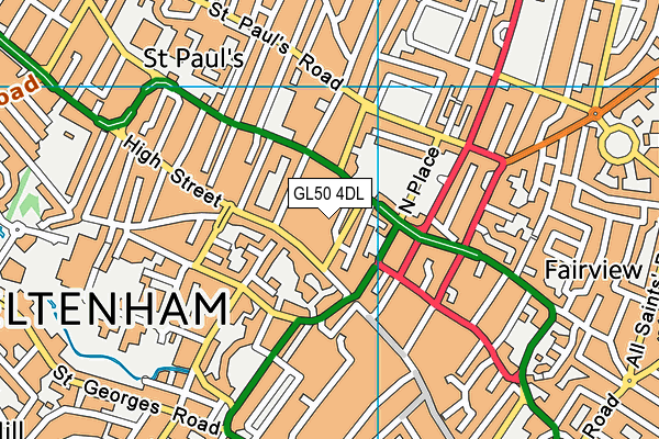 GL50 4DL map - OS VectorMap District (Ordnance Survey)