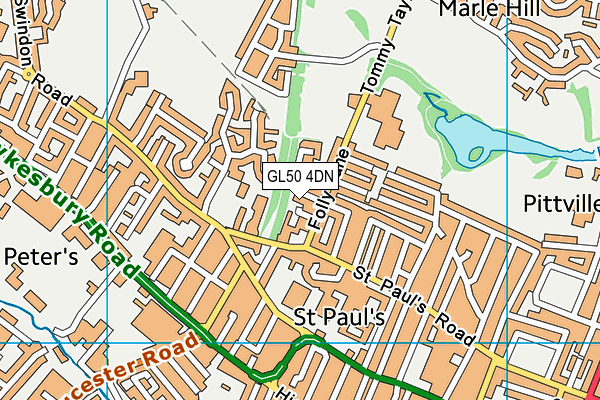 GL50 4DN map - OS VectorMap District (Ordnance Survey)