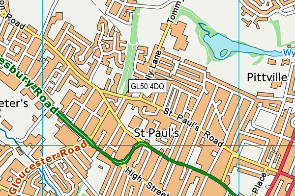 GL50 4DQ map - OS VectorMap District (Ordnance Survey)