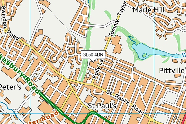 GL50 4DR map - OS VectorMap District (Ordnance Survey)