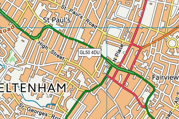 GL50 4DU map - OS VectorMap District (Ordnance Survey)