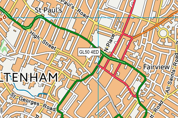 GL50 4ED map - OS VectorMap District (Ordnance Survey)