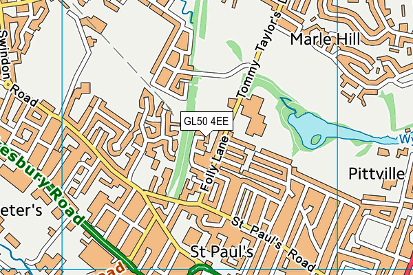 GL50 4EE map - OS VectorMap District (Ordnance Survey)