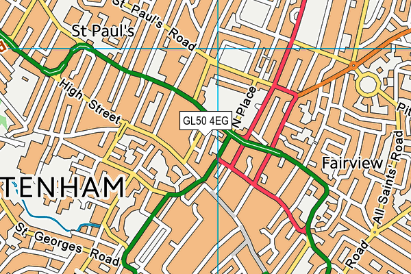 GL50 4EG map - OS VectorMap District (Ordnance Survey)