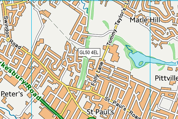 GL50 4EL map - OS VectorMap District (Ordnance Survey)